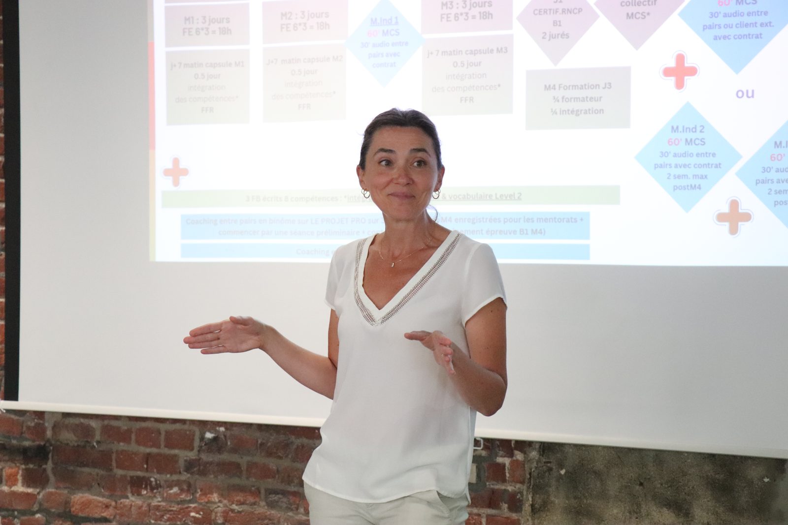 Une formatrice CoachingWays présente le déroulé du parcours de coach, août 2026